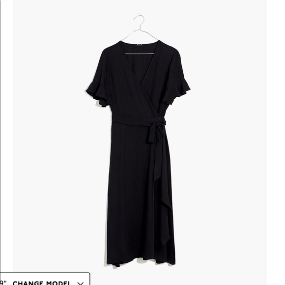 Madewell Ruffle Sleeve Wrap Dress - Picture 4 of 5